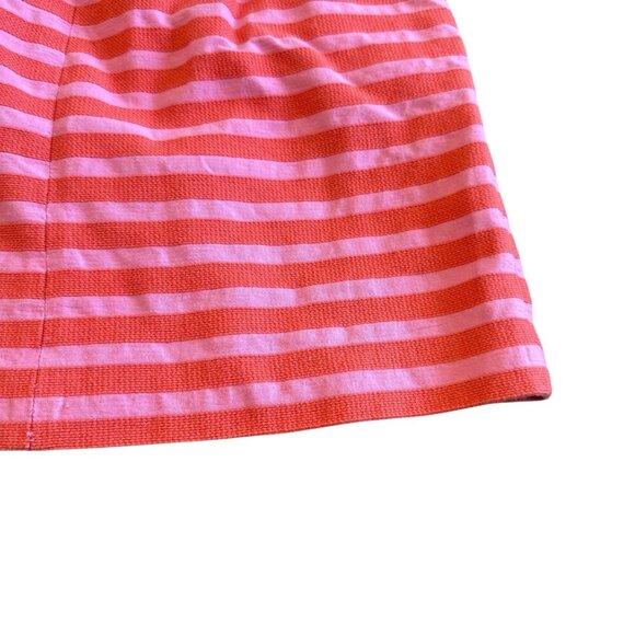 J. Crew Pink Red Stripe Mini Skirt Cotton Blend Casual Colorful Size 2 Women's - Picture 7 of 9